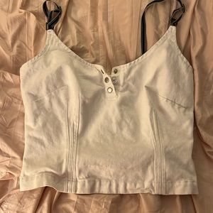 White Denim Tank Top